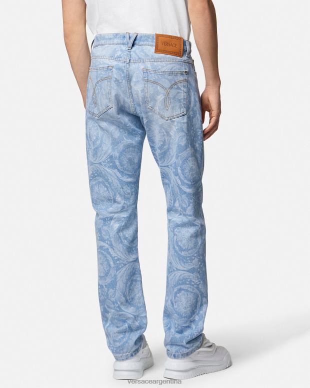 hombres Versace azul vaqueros por toda la prenda ropa 4F6041435