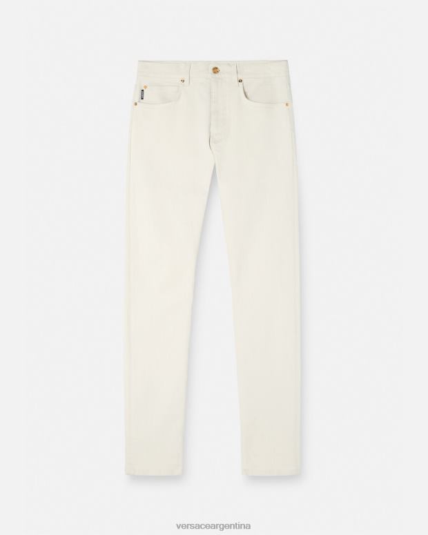 hombres Versace blanco vaqueros slim con medusa ropa 4F6041451
