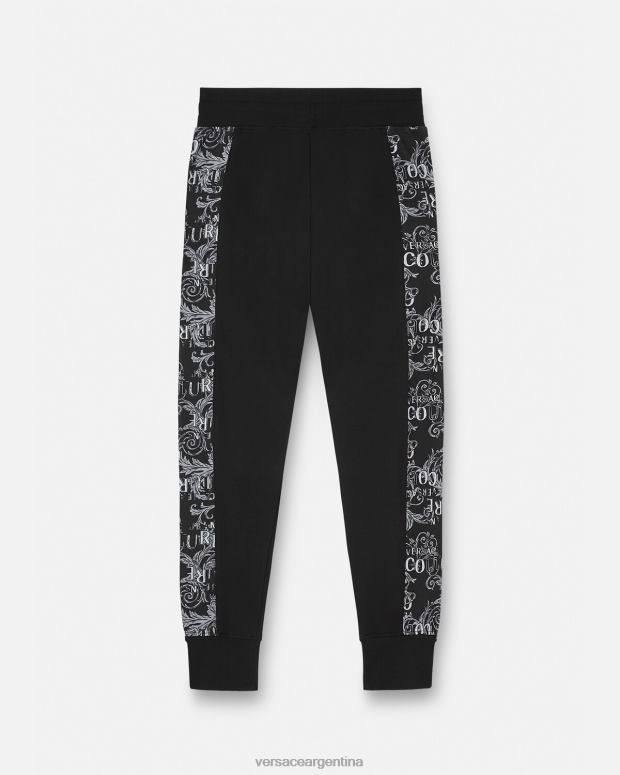 hombres Versace negro pantalones deportivos de alta costura con logo ropa 4F6042426