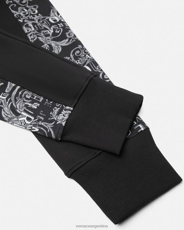 hombres Versace negro pantalones deportivos de alta costura con logo ropa 4F6042426