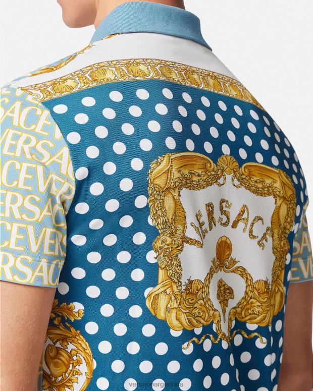 hombres Versace imprimir polo de manga corta en toda la prenda ropa 4F6041355
