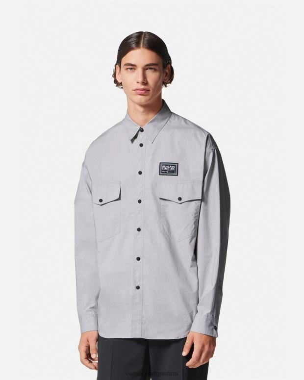 hombres Versace negro y estampado camiseta con logo y número de pieza ropa 4F6042400