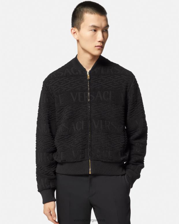 hombres Versace negro chaqueta bomber reversible barroco 660 ropa 4F6041351
