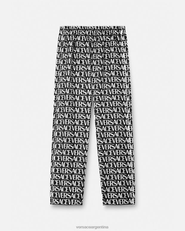 hombres Versace negro y estampado pantalones de pijama por toda la prenda ropa interior y ropa de playa 4F6041738