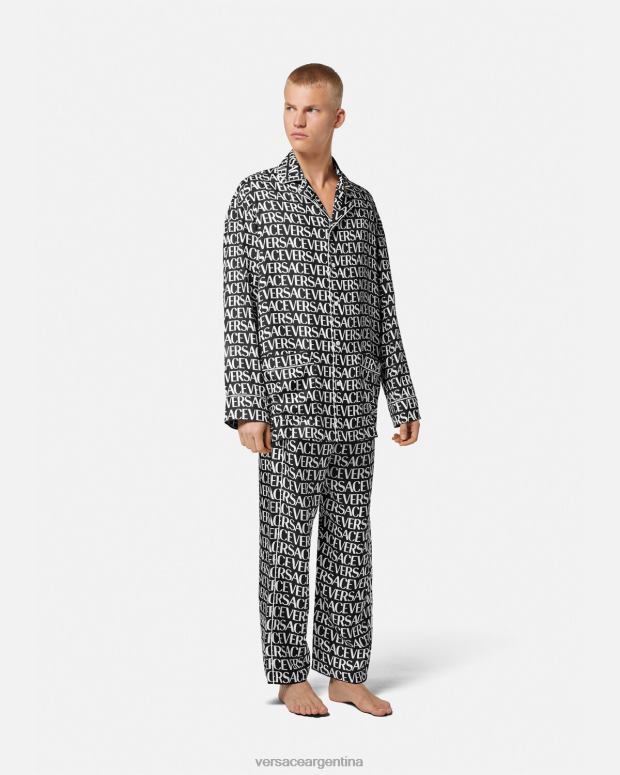 hombres Versace negro y estampado top de pijama integral ropa interior y ropa de playa 4F6041737