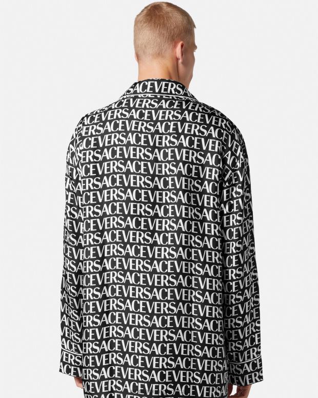 hombres Versace negro y estampado top de pijama integral ropa interior y ropa de playa 4F6041737