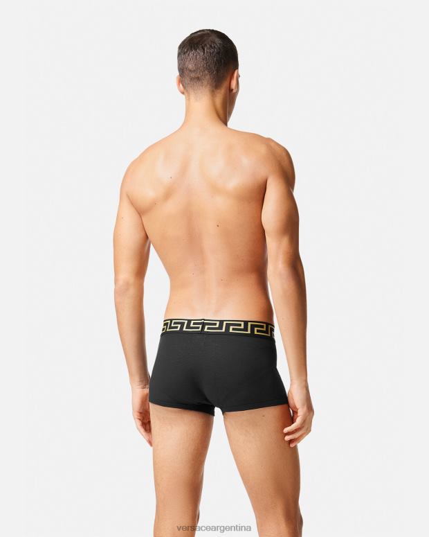 hombres Versace negro calzoncillos con borde de greca ropa interior y ropa de playa 4F6041755