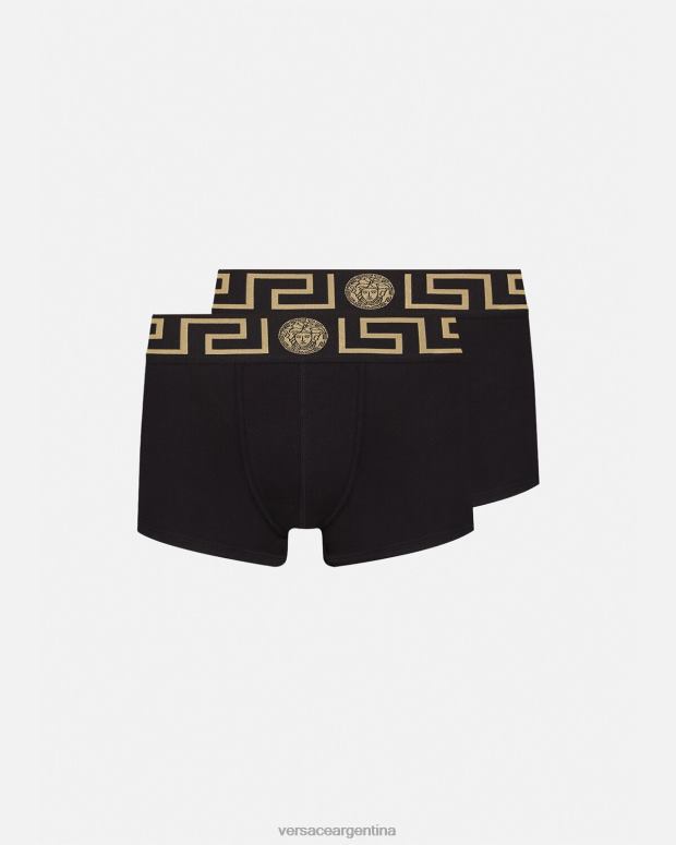 hombres Versace negro pack de 2 calzoncillos con borde con greca ropa interior y ropa de playa 4F6041753