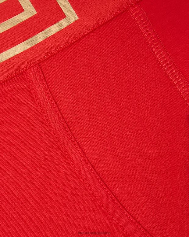 hombres Versace rojo calzoncillos con borde de greca ropa interior y ropa de playa 4F6041754