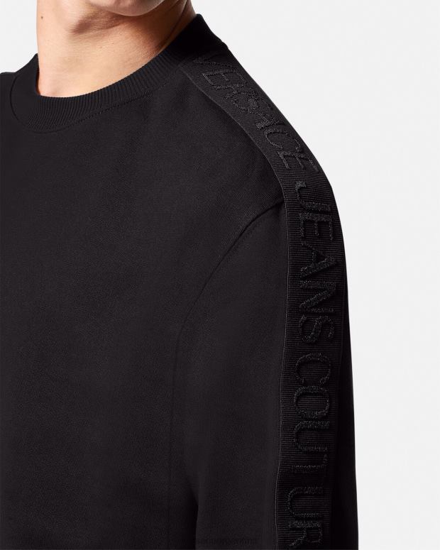 hombres Versace negro sudadera con logo ropa 4F6042410