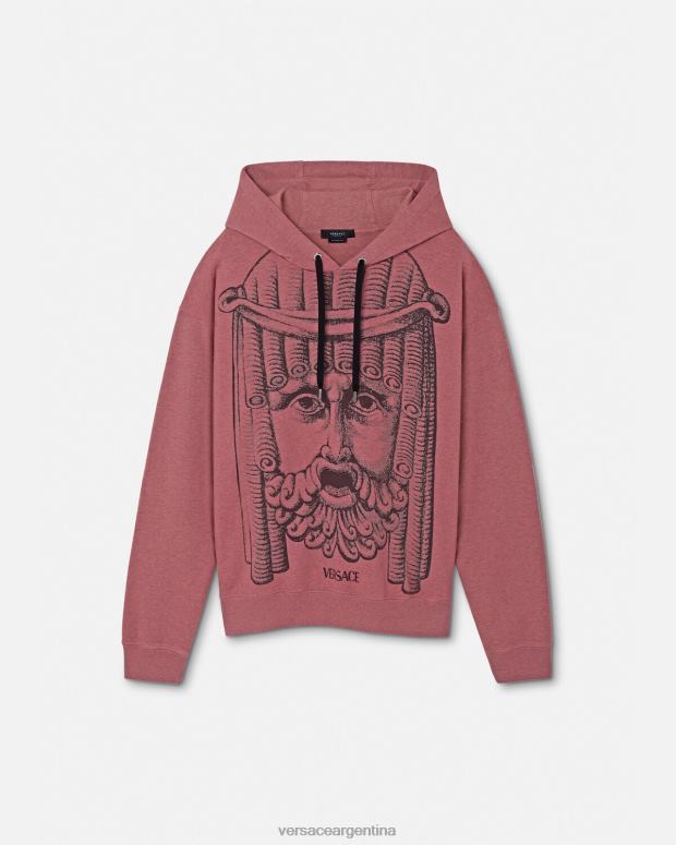 hombres Versace rosa sudadera con capucha la maschera ropa 4F6041416