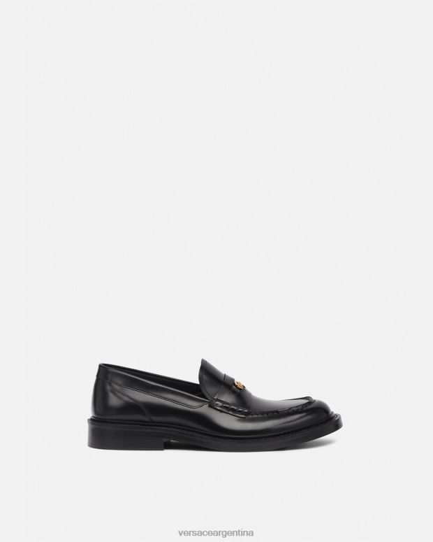 hombres Versace negro mocasines con medusa zapato 4F6041570