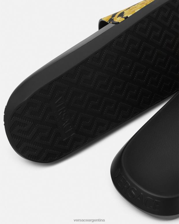hombres Versace imprimir deslizadores barroco zapato 4F6041594