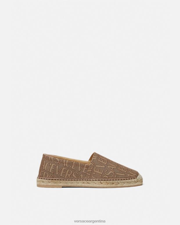 hombres Versace marrón alpargatas integrales zapato 4F6041563