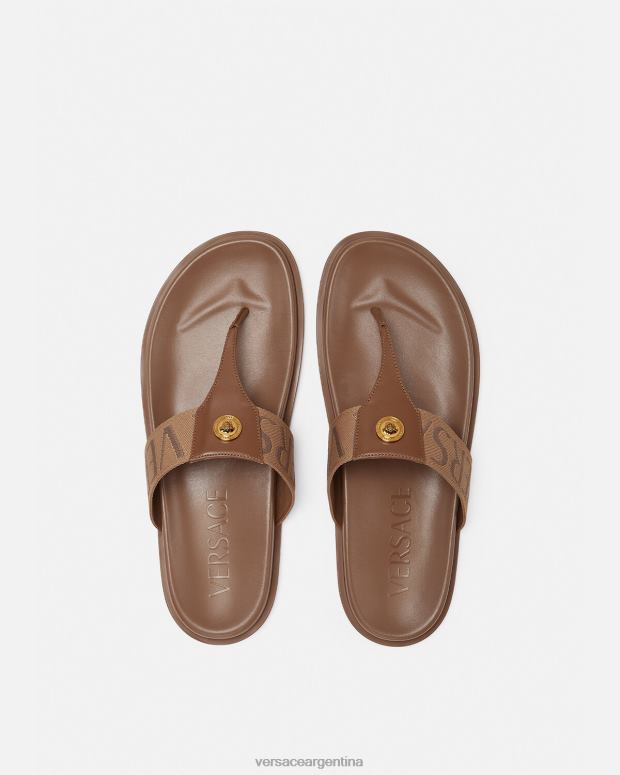hombres Versace marrón sandalias por toda la prenda zapato 4F6041583