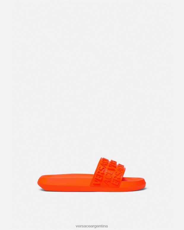 hombres Versace naranja deslizadores integrales zapato 4F6041598