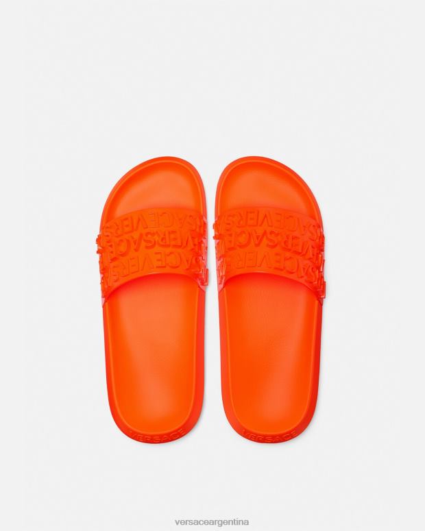 hombres Versace naranja deslizadores integrales zapato 4F6041598