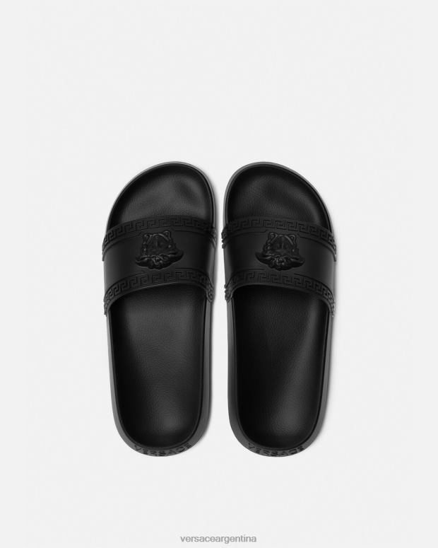 hombres Versace negro deslizadores palazzo zapato 4F6041592