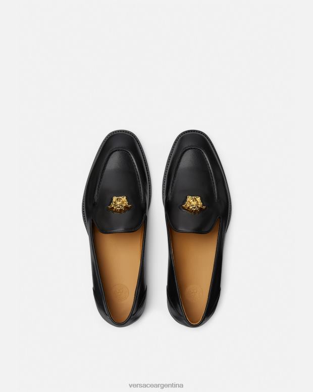 hombres Versace negro zapatillas de medusa zapato 4F6041569