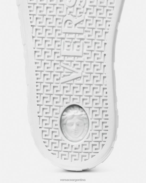 hombres Versace azul blanco zapatillas con grecas zapato 4F6041558