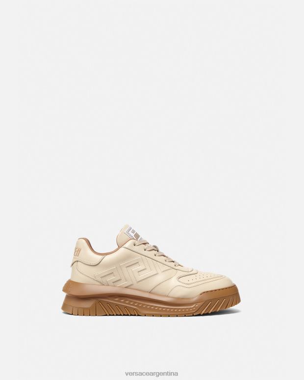 hombres Versace beige zapatillas greca odissea zapato 4F6041536