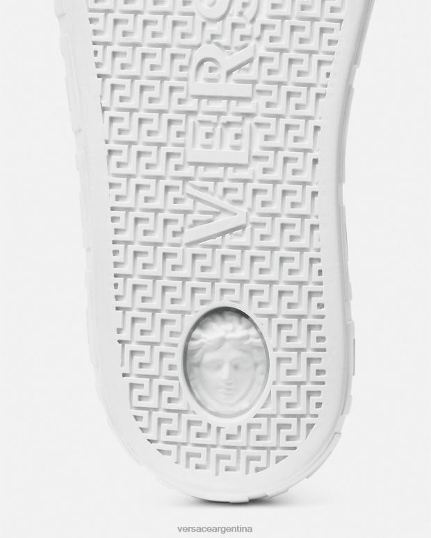 hombres Versace blanco zapatillas con grecas zapato 4F6041533