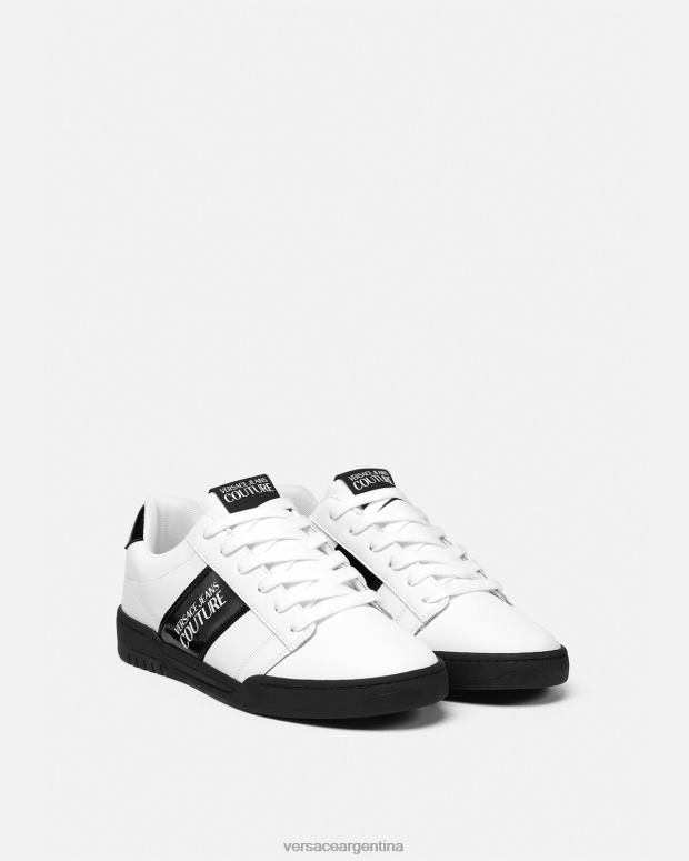 hombres Versace blanco zapatillas con logo brooklyn zapato 4F6042453