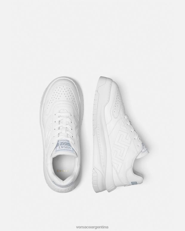 hombres Versace blanco zapatillas greca odissea zapato 4F6041518