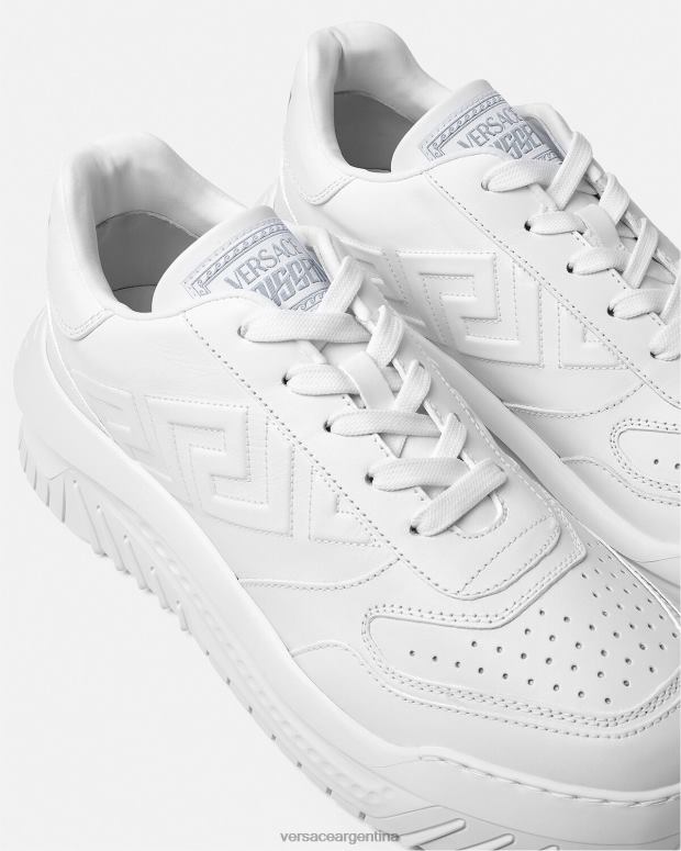 hombres Versace blanco zapatillas greca odissea zapato 4F6041518
