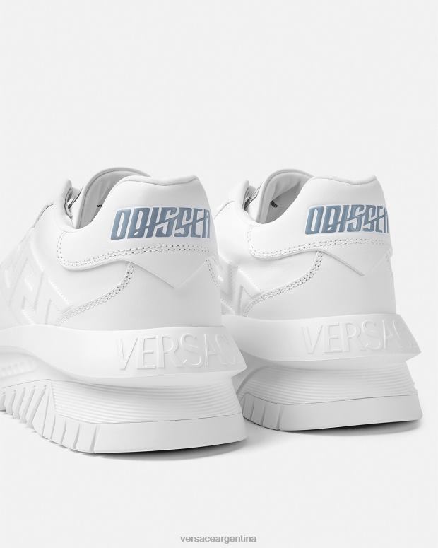 hombres Versace blanco zapatillas greca odissea zapato 4F6041518