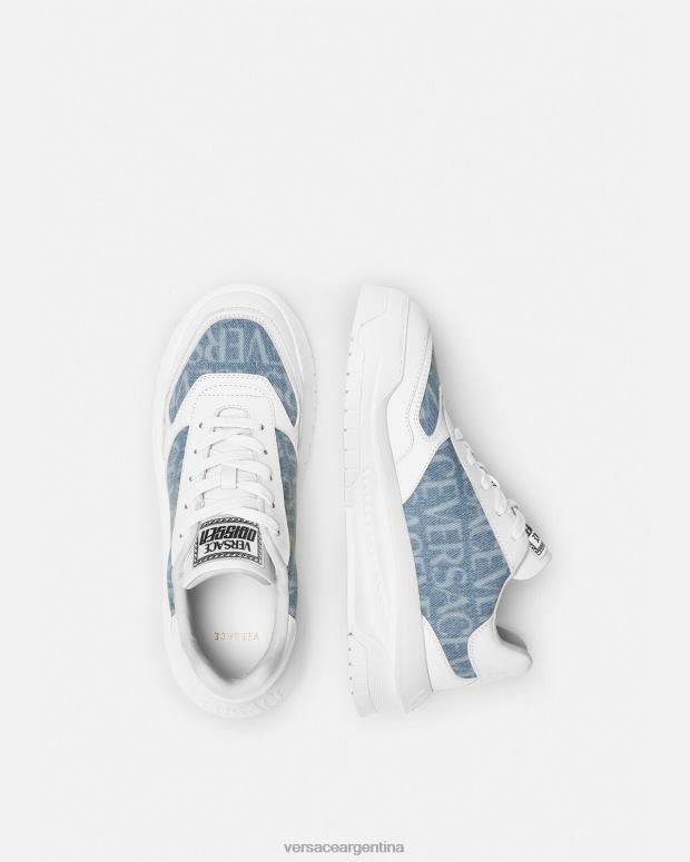 hombres Versace blanco zapatillas odissea integrales zapato 4F6041514