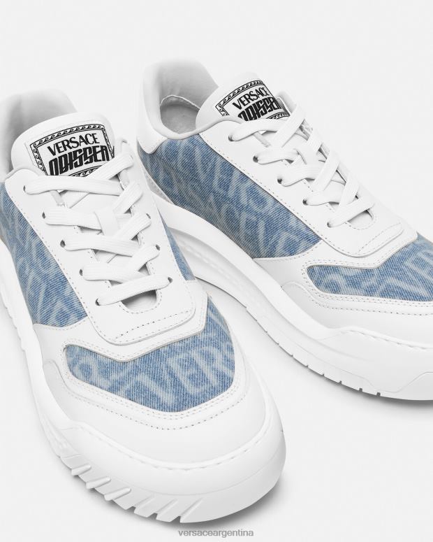 hombres Versace blanco zapatillas odissea integrales zapato 4F6041514