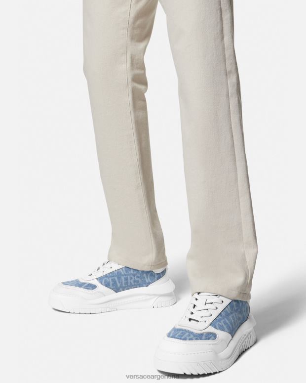 hombres Versace blanco zapatillas odissea integrales zapato 4F6041514