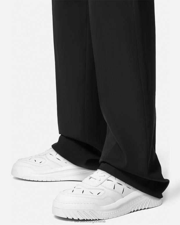 hombres Versace blanco zapatillas odissea recortadas zapato 4F6041541