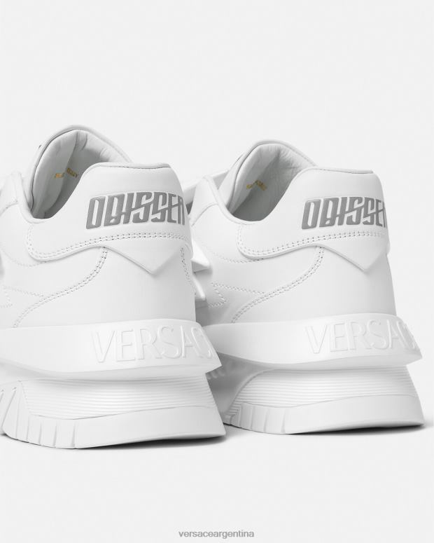 hombres Versace blanco zapatillas odissea zapato 4F6041520