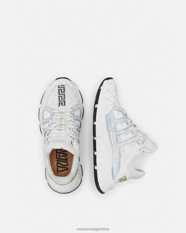 hombres Versace blanco zapatillas trigrecas zapato 4F6041530