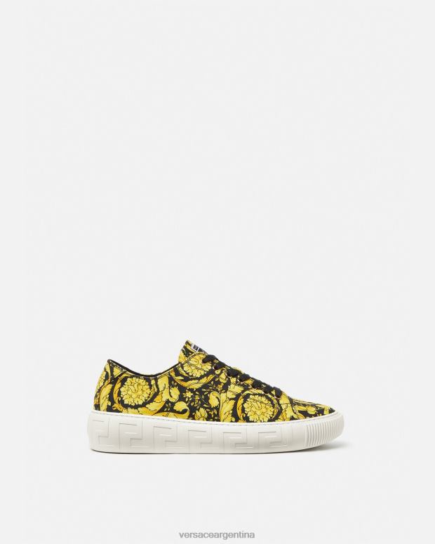 hombres Versace imprimir zapatillas con greca barroco zapato 4F6041553