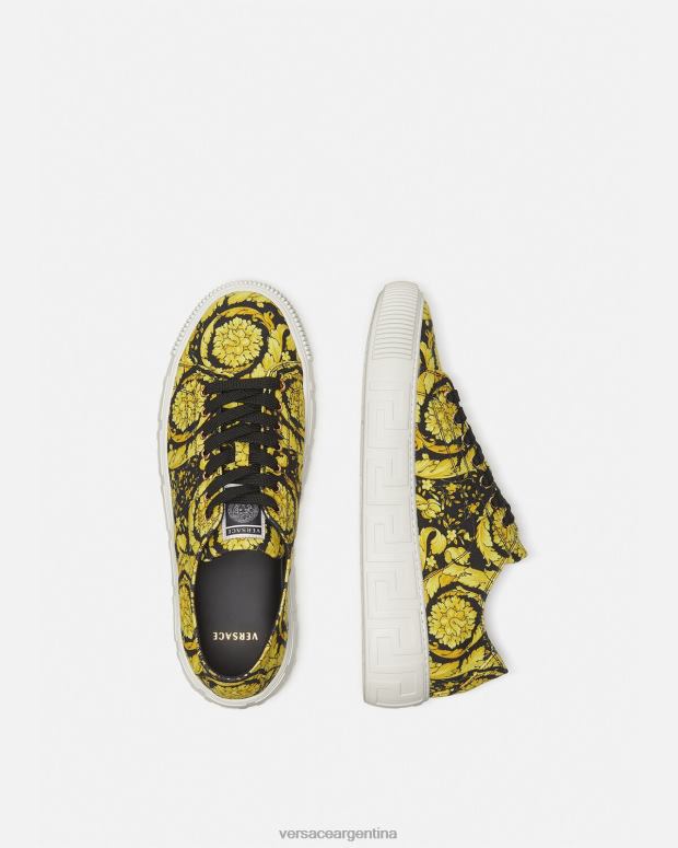 hombres Versace imprimir zapatillas con greca barroco zapato 4F6041553