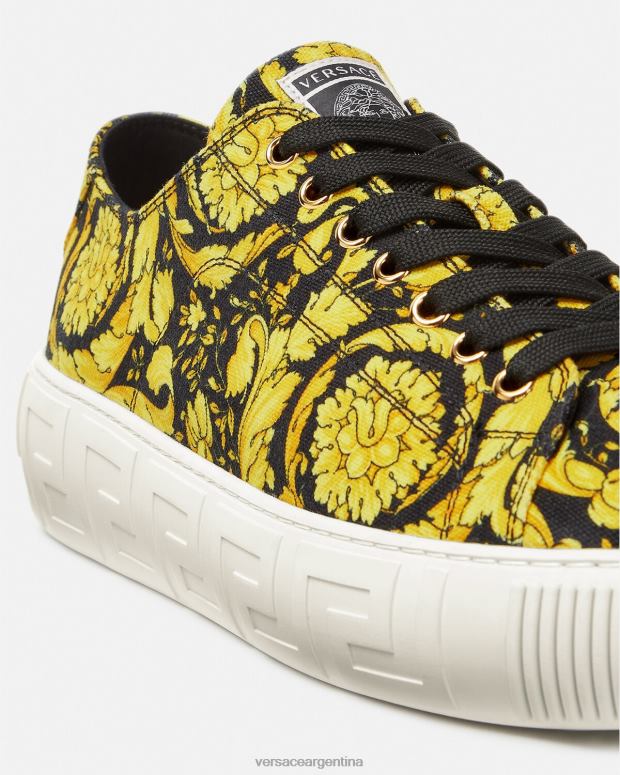 hombres Versace imprimir zapatillas con greca barroco zapato 4F6041553