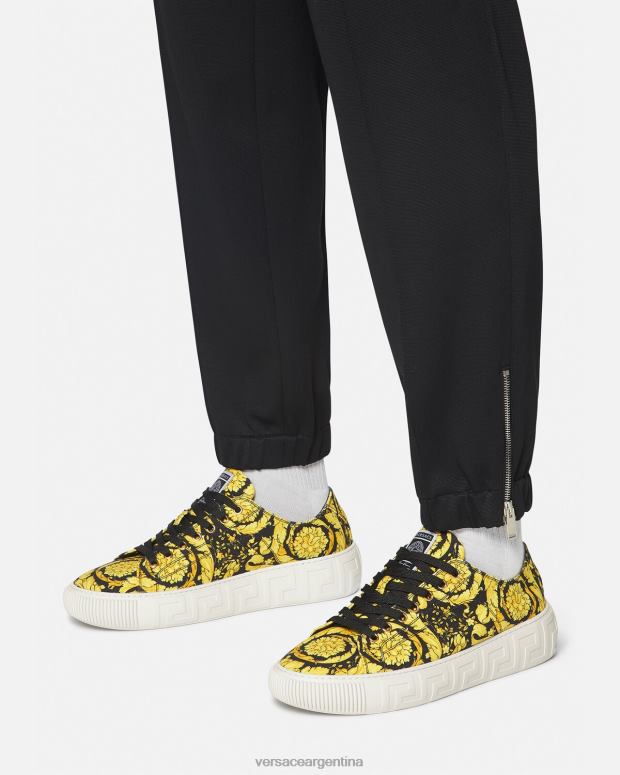 hombres Versace imprimir zapatillas con greca barroco zapato 4F6041553