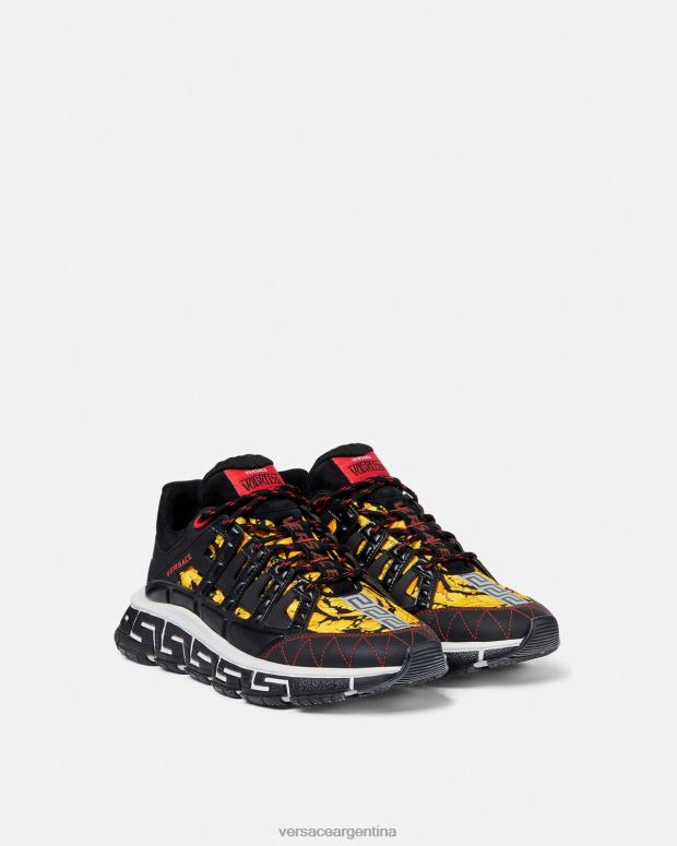 hombres Versace imprimir zapatillas trigrecas zapato 4F6041528