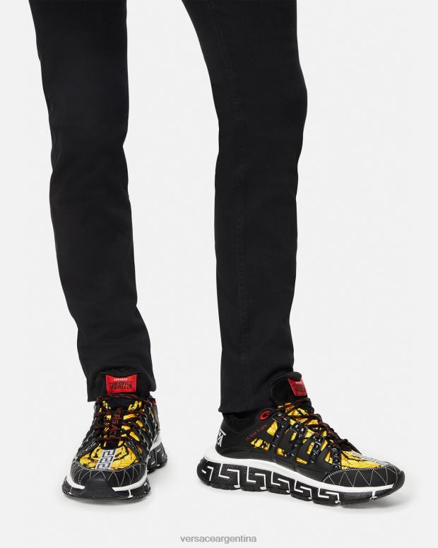 hombres Versace imprimir zapatillas trigrecas zapato 4F6041528