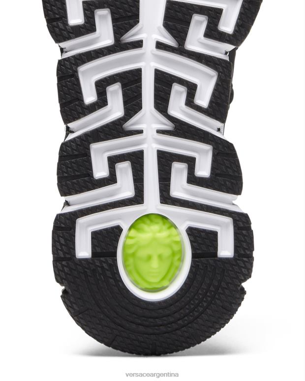 hombres Versace negro y estampado zapatillas trigreca con estampado de pitón zapato 4F6041543
