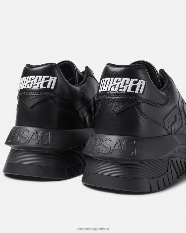 hombres Versace negro zapatillas greca odissea zapato 4F6041517