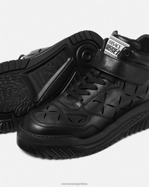 hombres Versace negro zapatillas odissea recortadas zapato 4F6041540