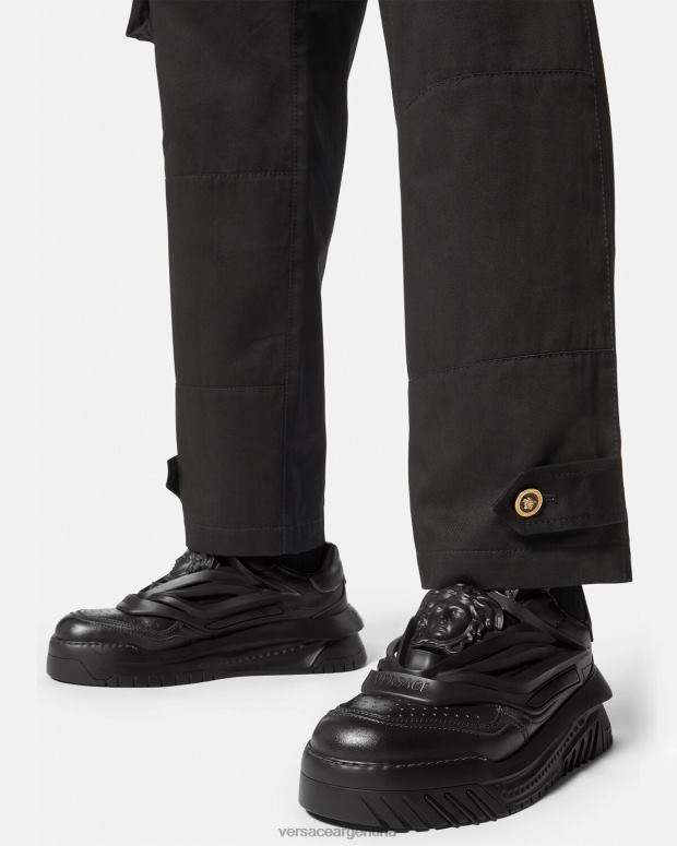 hombres Versace negro zapatillas odissea zapato 4F6041519
