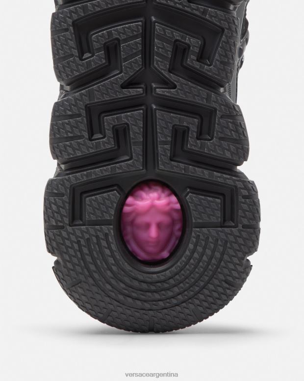 hombres Versace negro zapatillas trigrecas zapato 4F6041527