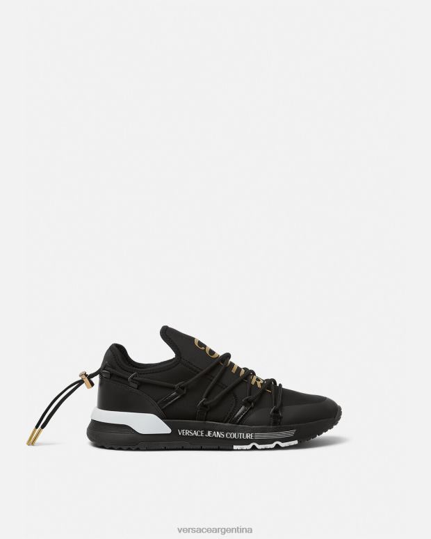 hombres Versace oro negro zapatillas dinámicas zapato 4F6042446