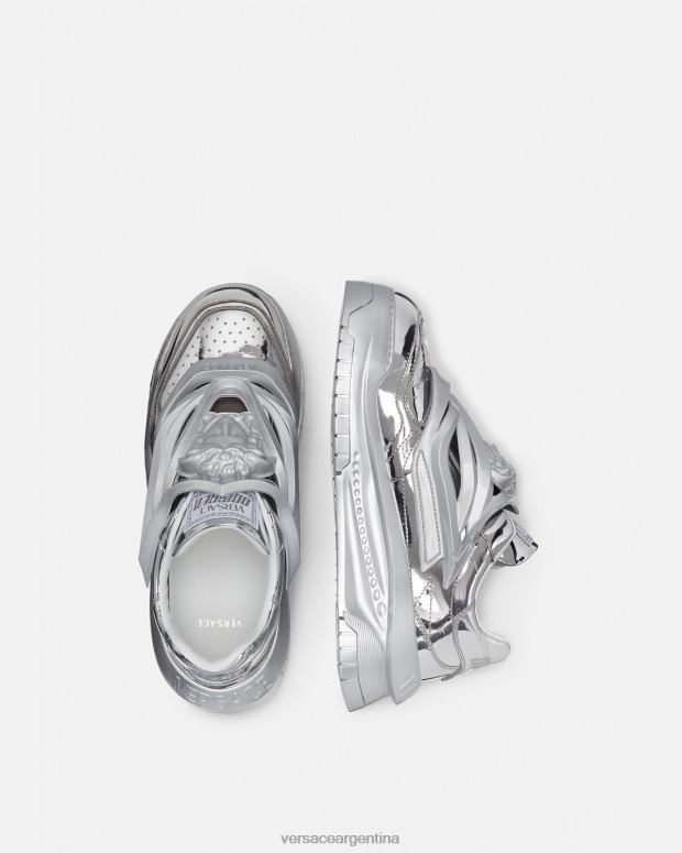 hombres Versace plata zapatillas odissea zapato 4F6041524