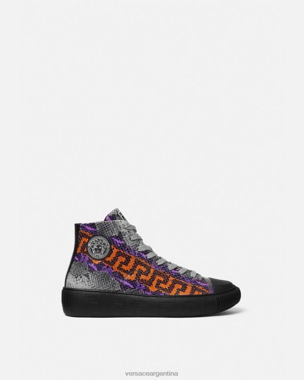 hombres Versace un color zapatillas con estampado Greca de pitón zapato 4F6041554